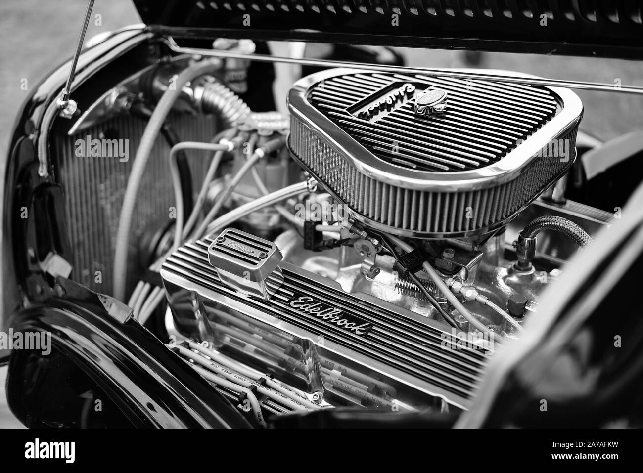 Réglage de voiture classique du moteur Aftermarket d'Edelbrock Banque D'Images