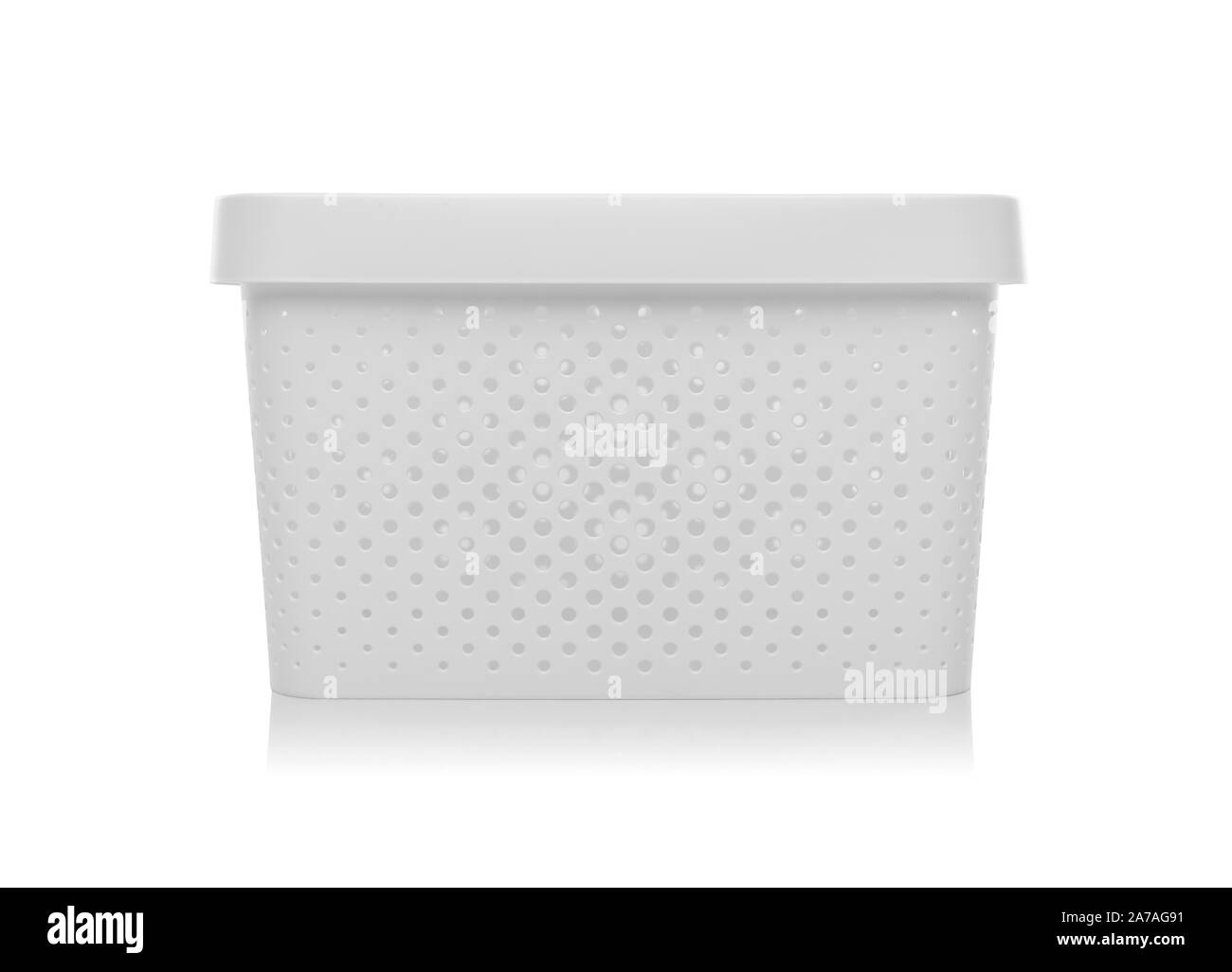 Récipient en plastique blanc. Banque D'Images