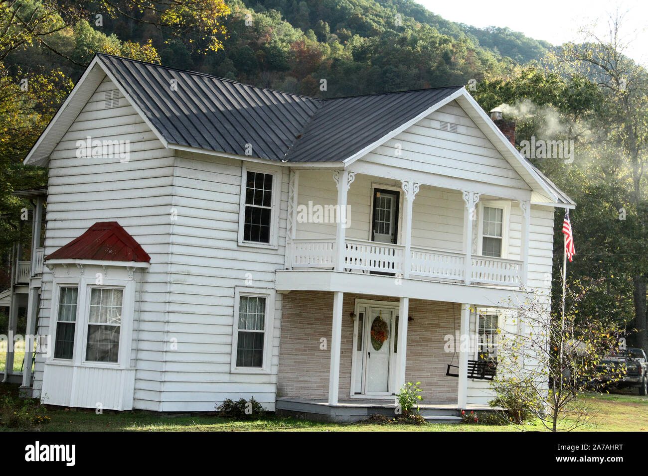 Maison bien entretenue dans les régions rurales de Virginie, USA Banque D'Images
