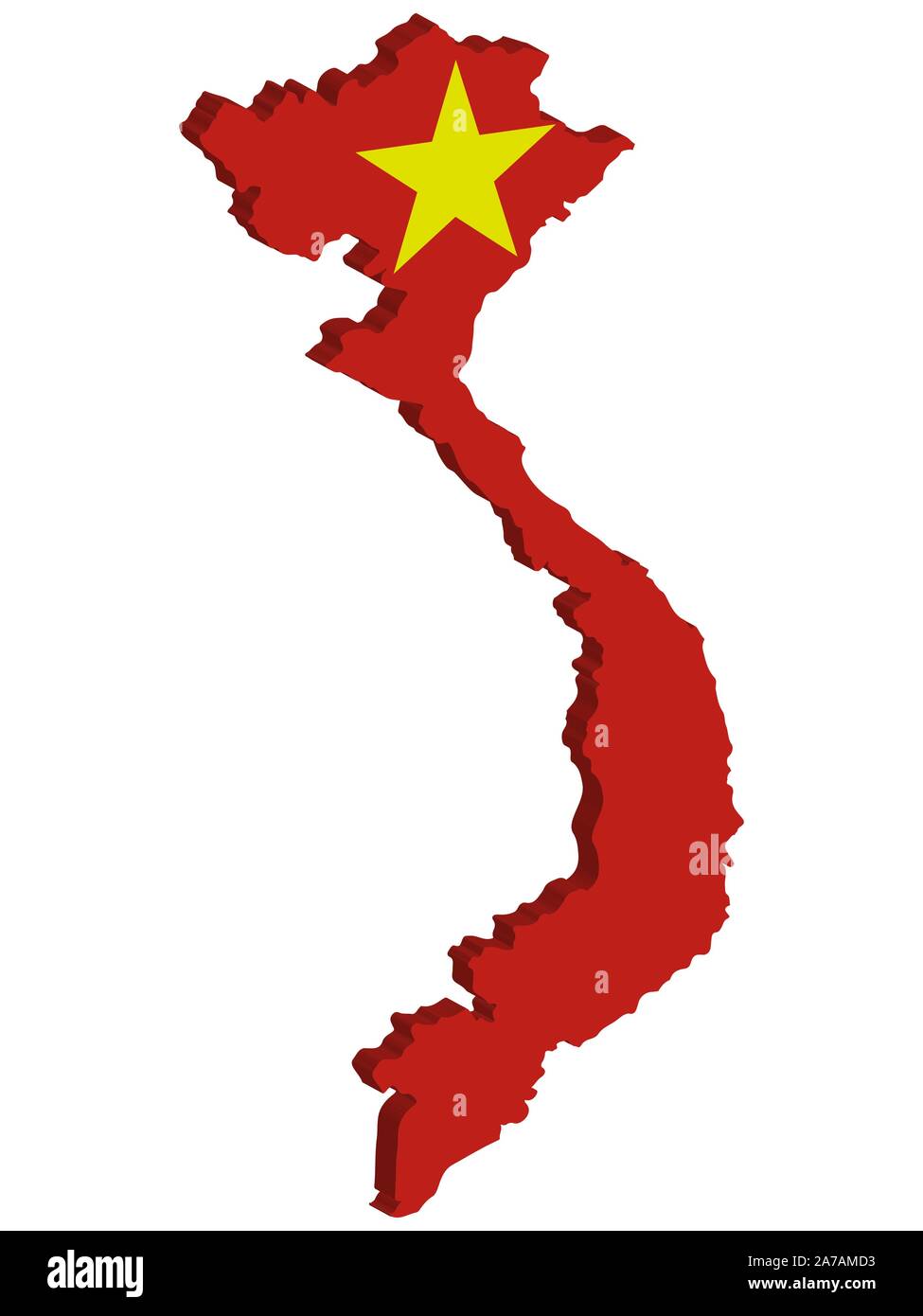 Pavillon 3D Map du Vietnam a officiellement la République socialiste du Vietnam. Illustration vecteur EPS 10. Illustration de Vecteur