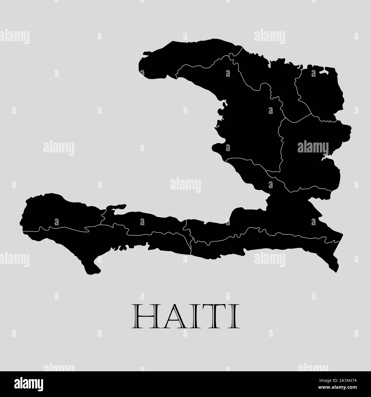 Carte Haïti noir sur fond gris clair. Carte Haïti noir - vector illustration. Illustration de Vecteur