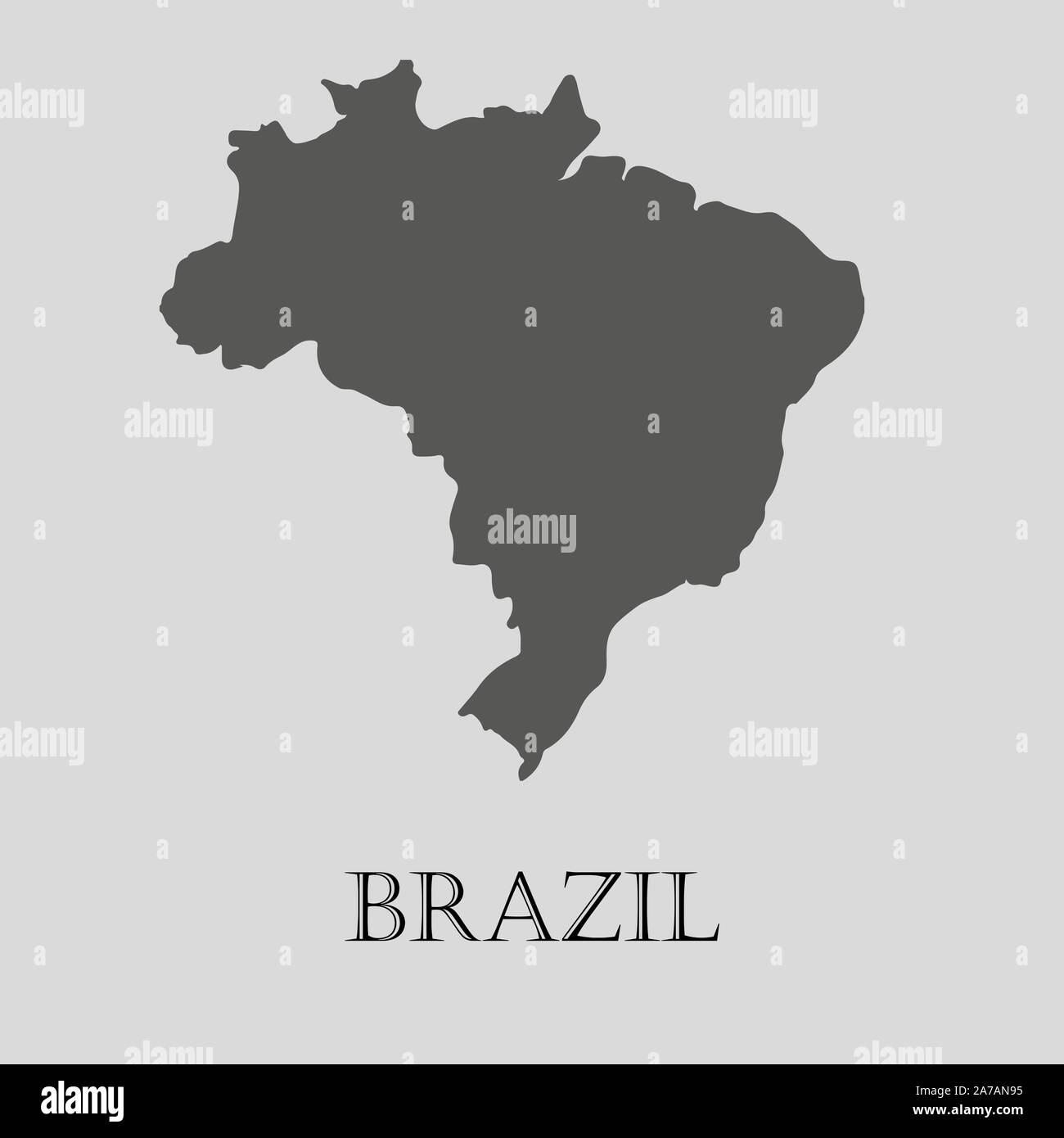 Carte Brésil noir sur fond gris clair. Carte Brésil noir - vector ...