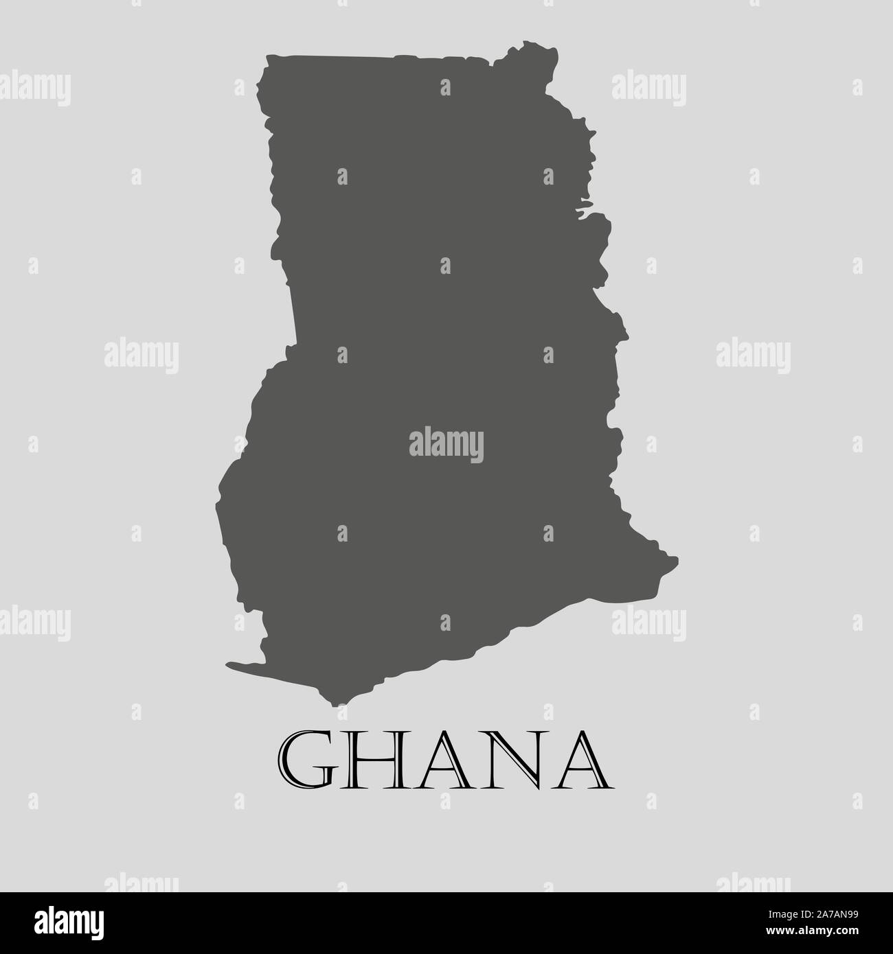 Carte Ghana gris sur fond gris clair. Carte Ghana gris - vector illustration. Illustration de Vecteur
