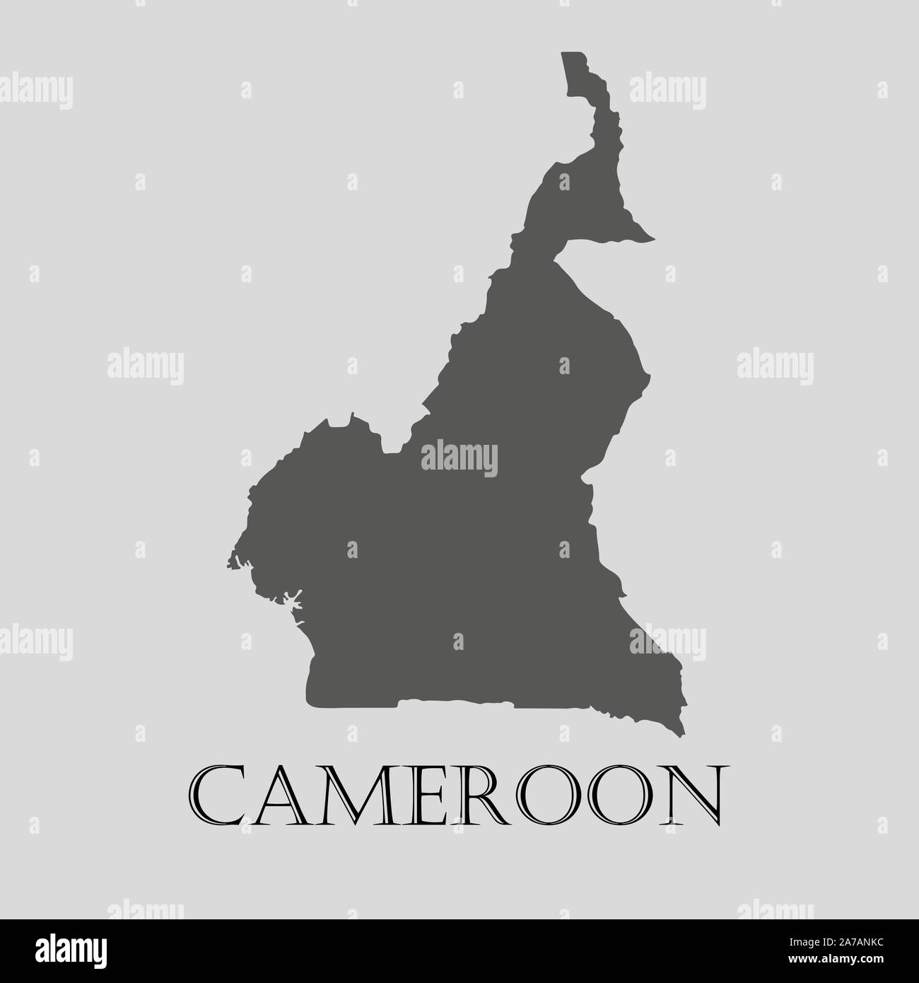 Carte Cameroun gris sur fond gris clair. Carte Cameroun gris - vector illustration. Illustration de Vecteur