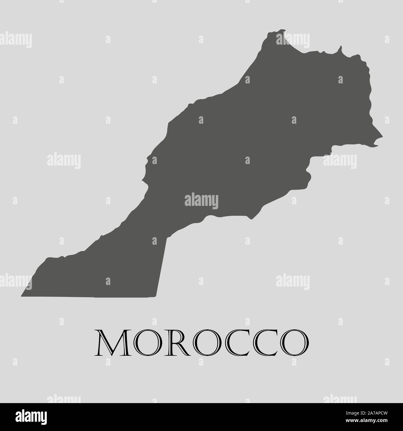 Maroc carte gris sur fond gris clair. Maroc carte grise - vector illustration. Illustration de Vecteur
