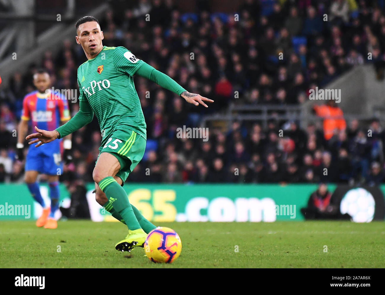 Londres, Angleterre - le 12 janvier 2019:Jose Holebas de Watford en photo au cours de la Premier League 2018/19 match entre Crystal Palace et Watford à Selhurst Park. Banque D'Images