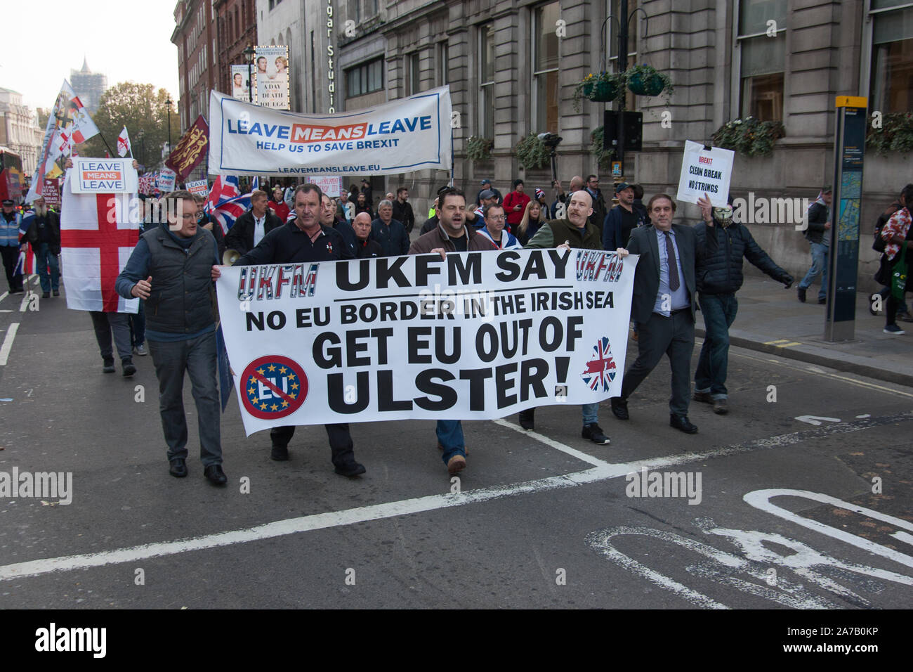 Brexit Westminster démonstration 31 Octobre 2019 Banque D'Images