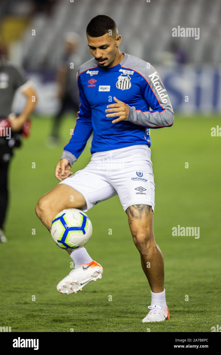 Santos, au Brésil. 31 octobre, 2019. 1 pour l'équipe de Bahia pour le championnat de football brésilien, 2019, dans la nuit de jeudi, 31 octobre, dans la région de Vila Belmiro, Santos. Credit : Van Campos/FotoArena/Alamy Live News Banque D'Images