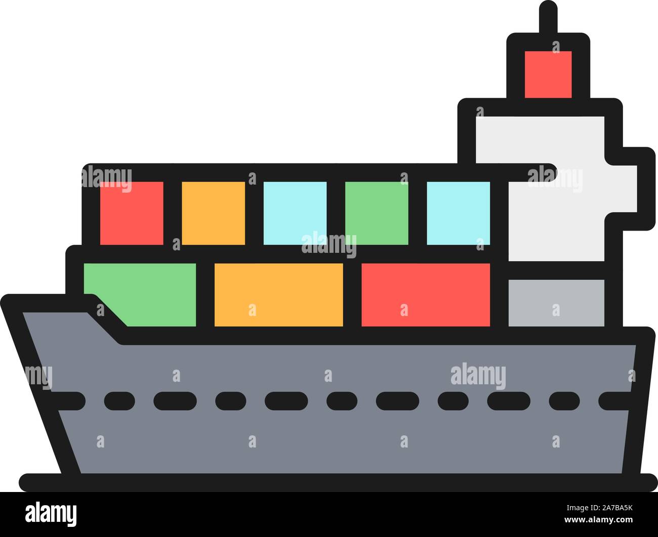 Avec Cargo colis couleur plate icône. Illustration de Vecteur
