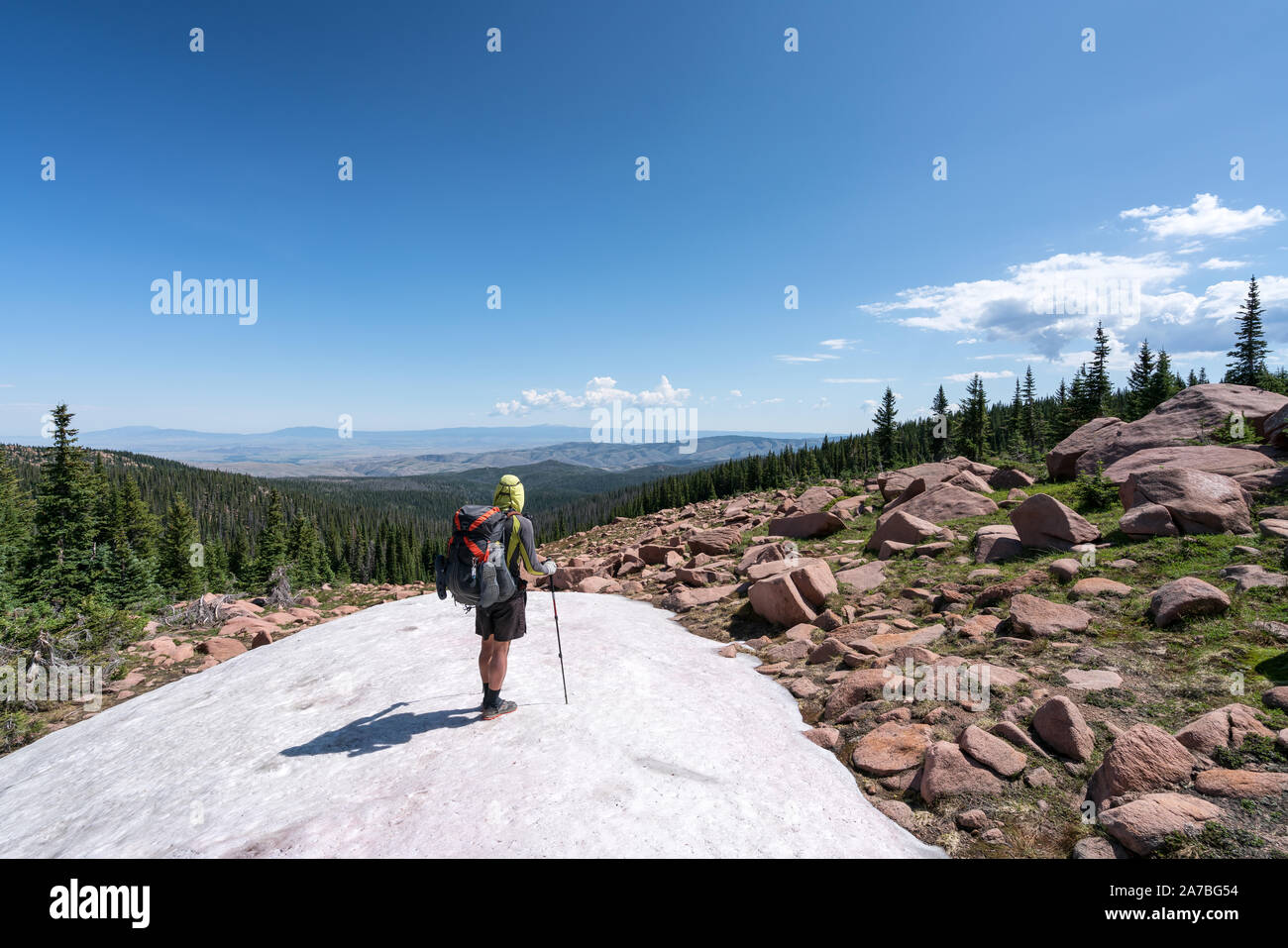 La randonnée sur la ligne de sentier dans le Wyoming, USA Banque D'Images