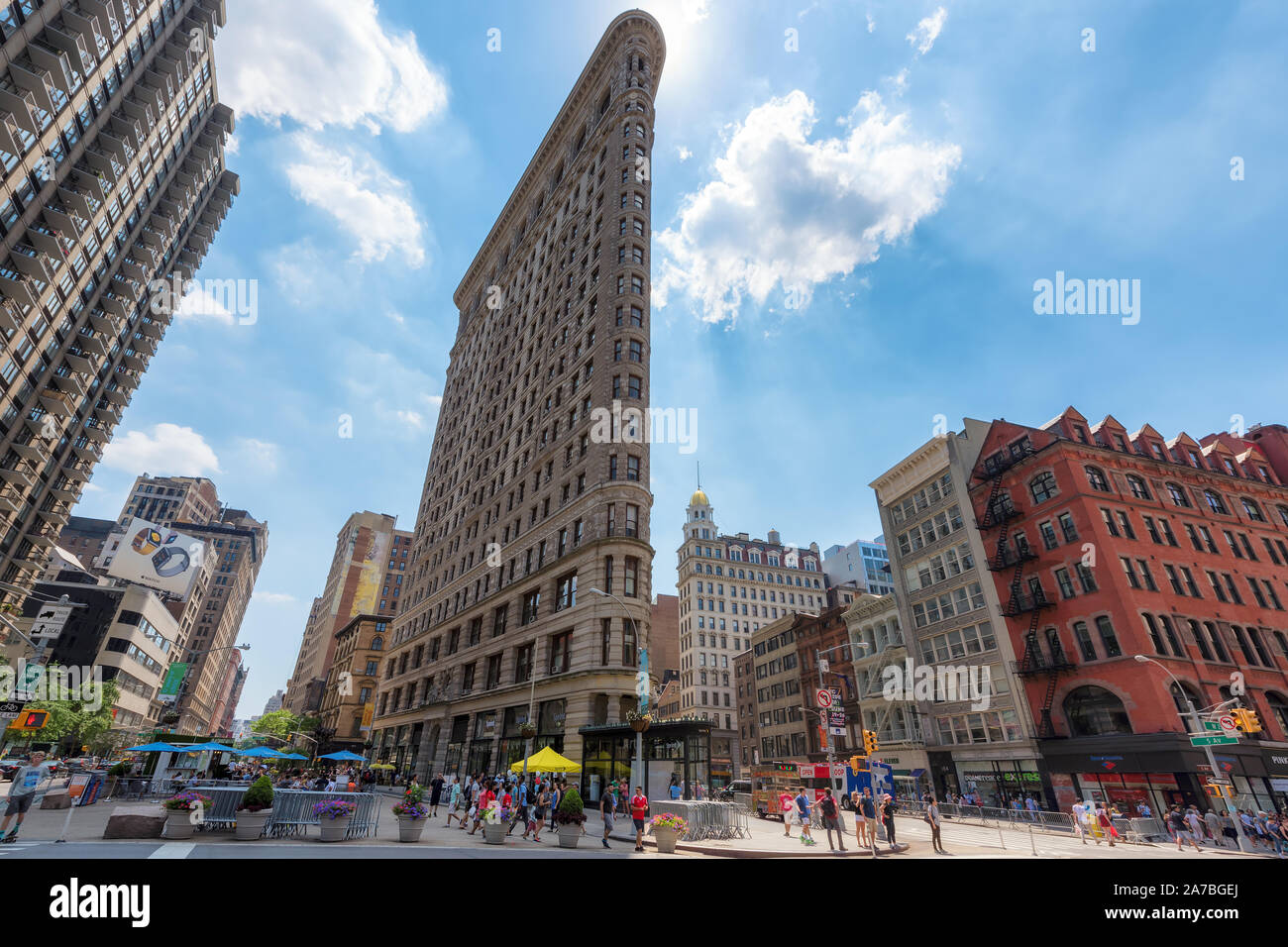 Flatiron building à l'intersection de Broadway et la Cinquième Avenue Banque D'Images
