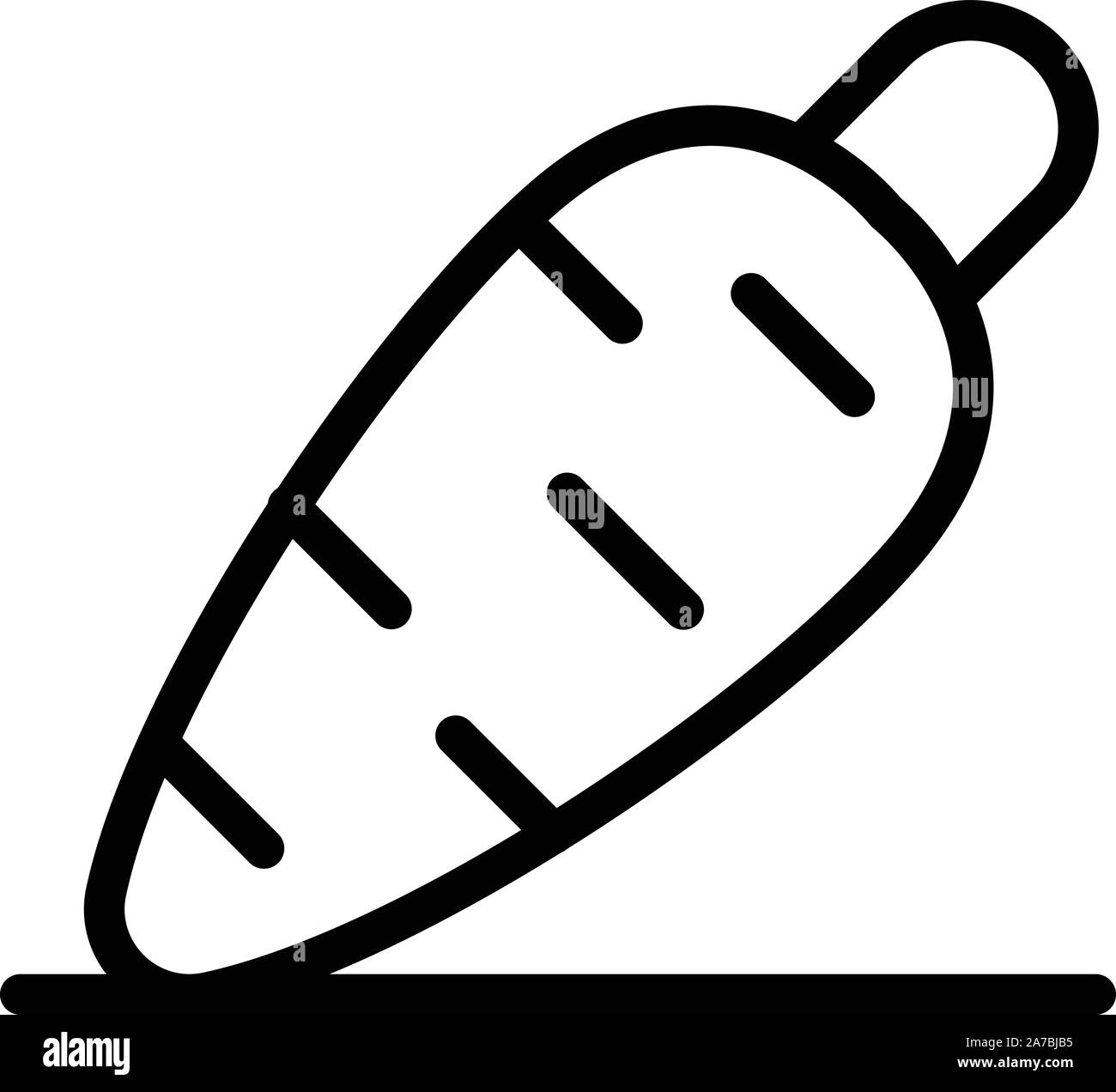 Légumes carotte, icône de style contour Illustration de Vecteur