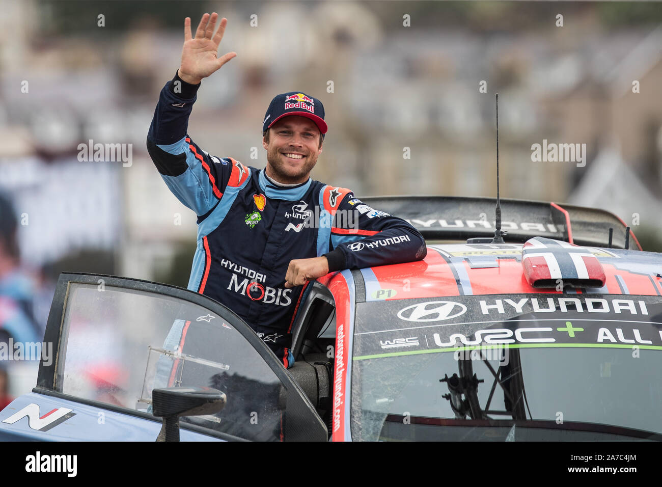 Au cours de la cérémonie de clôture des célébrations de la WRC 2019 Wales Rally GB à Llandudno, au Pays de Galles, Royaume-Uni Banque D'Images