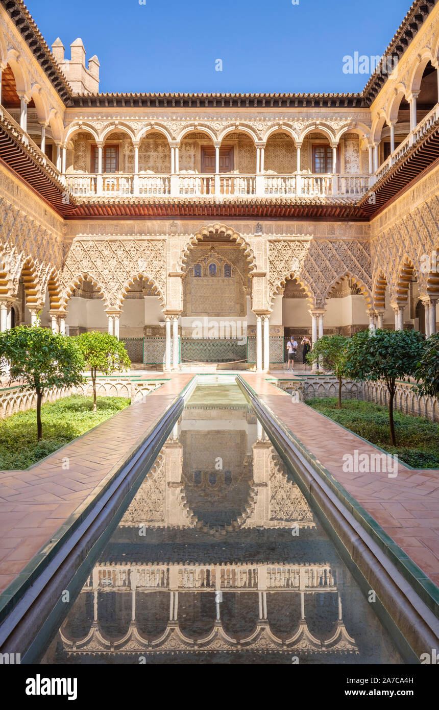 Apartment Doncellas Patio de las La Cour de l'Alcazar de Séville Royal Maidens Alcázar de Séville Séville Séville Espagne Palais Royal andalousie Europe Banque D'Images
