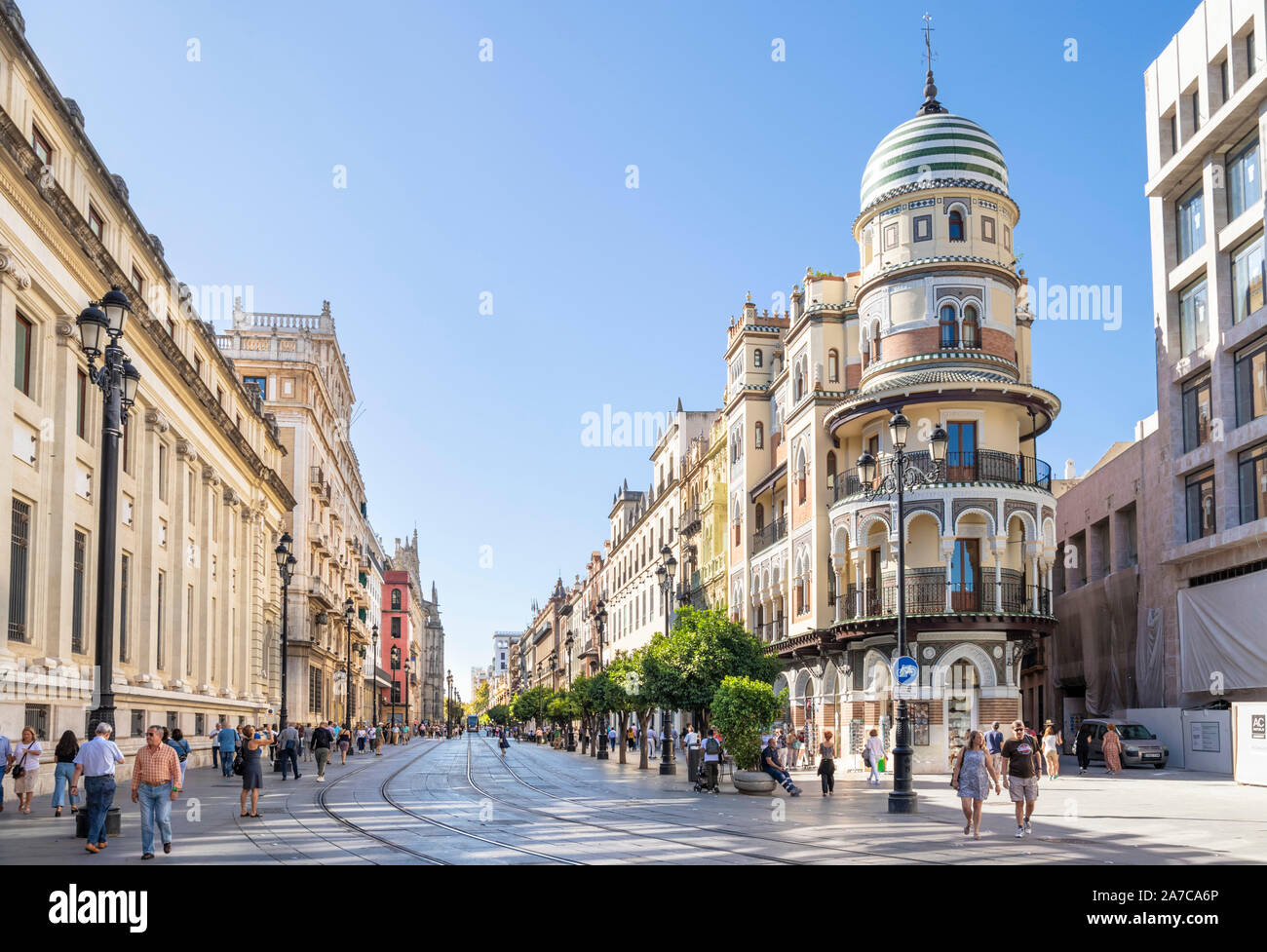 Le centre-ville de Séville Séville Edificio de la Adriática Le bâtiment Adriatique Avenida de la Constitución Séville Espagne Séville Andalousie Espagne eu Europe Banque D'Images