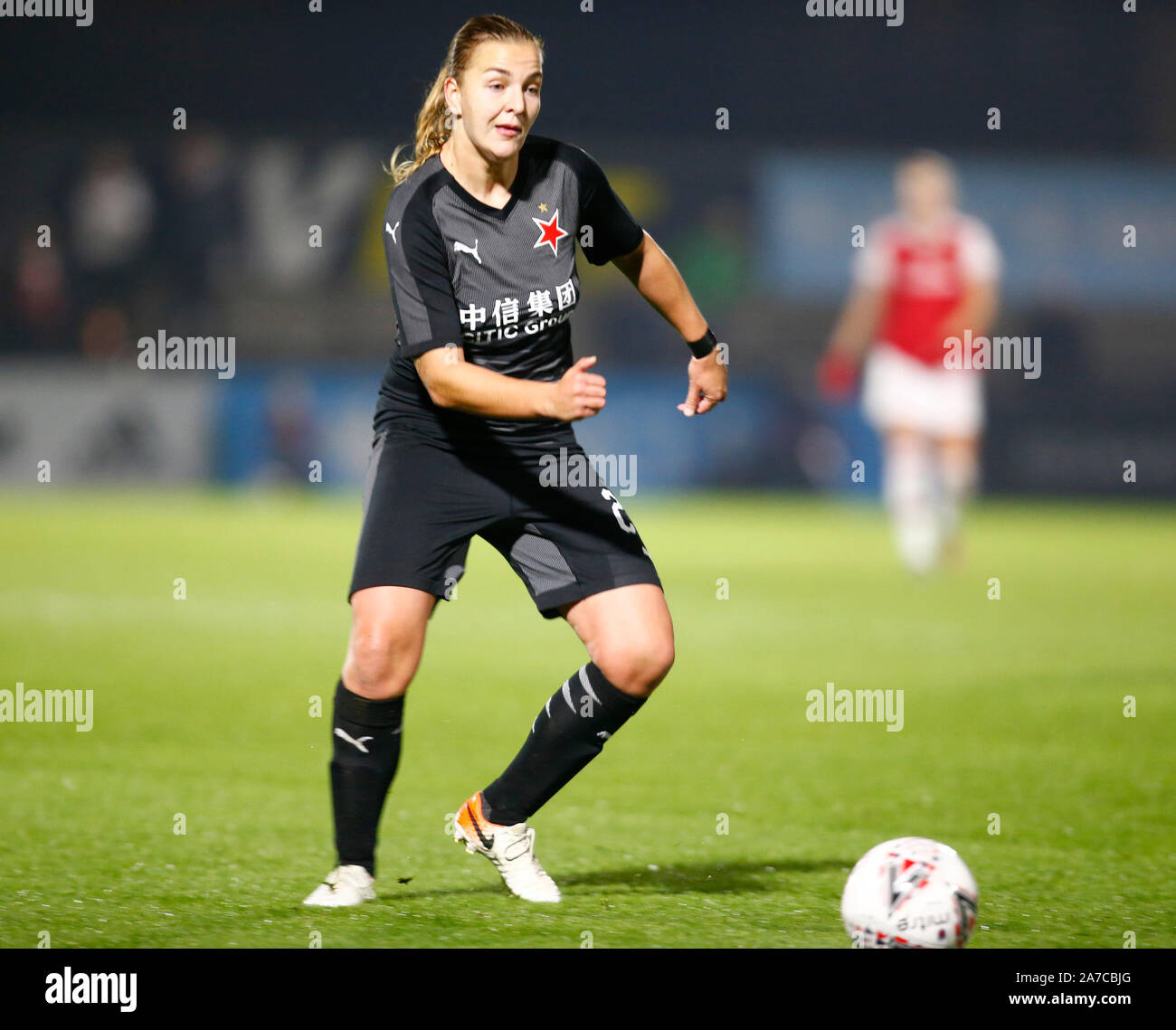 Manchester, Angleterre - 31 OCTOBRE : Tereza Kozarova de Slavia Praha les femmes pendant l'Uefa Women's Champions League Tour de jambe 16 2 match entre Arsenal Banque D'Images