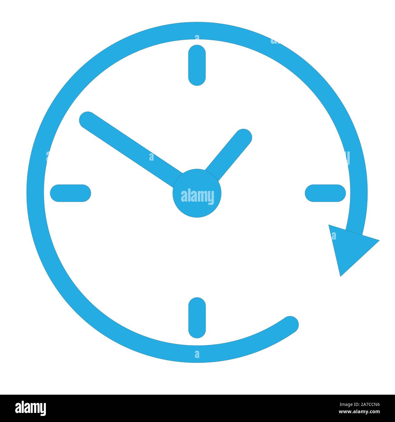 Le symbole de l'horloge, l'icône horloge pour votre web site design, logo,  l'app, l'assurance-chômage. ,Icône horloge dans un style plat isolé sur  fond blanc. Télévision. style cloc bleu Image Vectorielle Stock -
