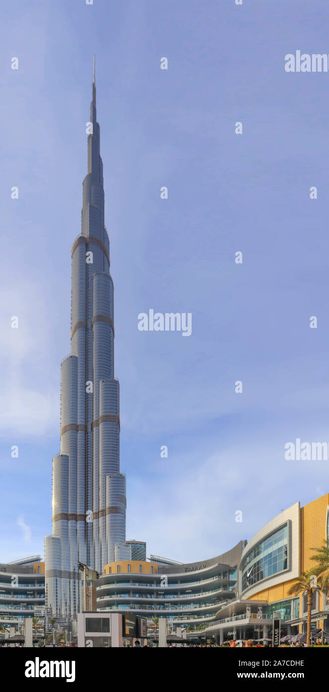 Dubaï, Émirats arabes unis Décembre 25/2018 Burj Khalifa. Architecture bâtiment dubai skyline. Vue aérienne de Emirats arabes unis ville. Banque D'Images