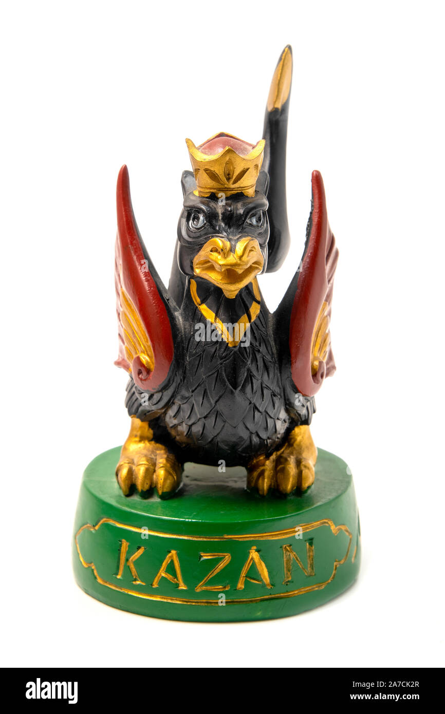 Un Zilant souvenir de la ville de Kazan, Tatarstan, en Russie. Le Zilant est le symbole officiel de la ville. Banque D'Images