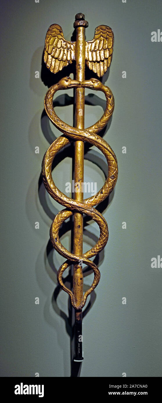 Le personnel du Mercure - Caduceus 1670 Bartholomeus Eggers Amsterdam Stock Exchange (ou Beurs van Hendrick de Keyser en néerlandais), la première bourse officielle. La première bourse officielle dans son sens moderne, est un précurseur de l'innovation par les gestionnaires et les actionnaires de COV au début des années 1600 b Les Pays-Bas, néerlandais, Banque D'Images