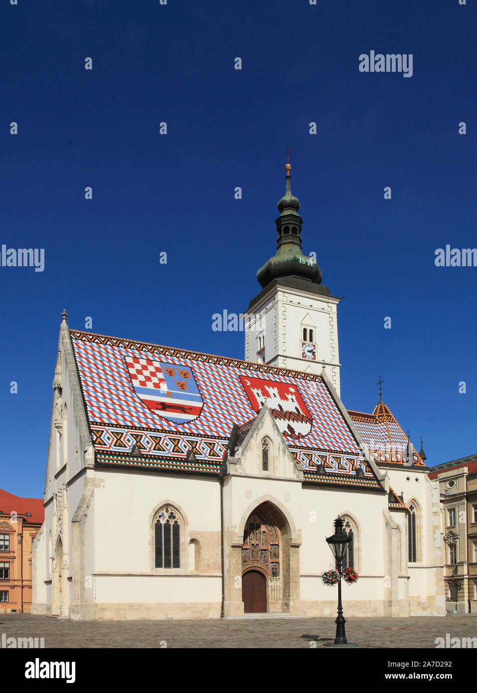 Croatie, Zagreb, ville haute, l'église St Marc, Banque D'Images