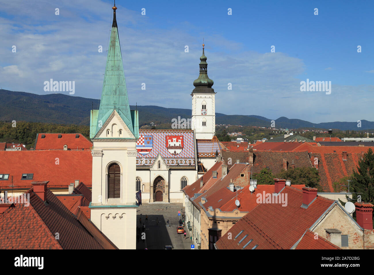 Croatie, Zagreb, ville haute, l'église St Marc, l'Église catholique grecque, Banque D'Images