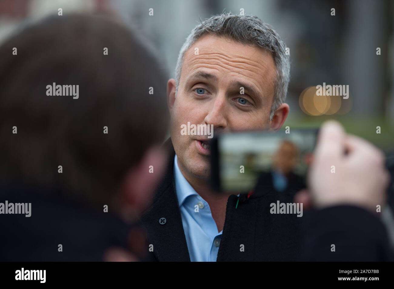 Edinburgh, Royaume-Uni. 1er novembre 2019. Photo : Alex Cole-Hamilton MSP. Vu lors d'une séance de photo à Terre dynamique à Édimbourg pour lancer leur campagne électorale générale de l'affiche. Crédit : Colin Fisher/Alamy Live News Banque D'Images