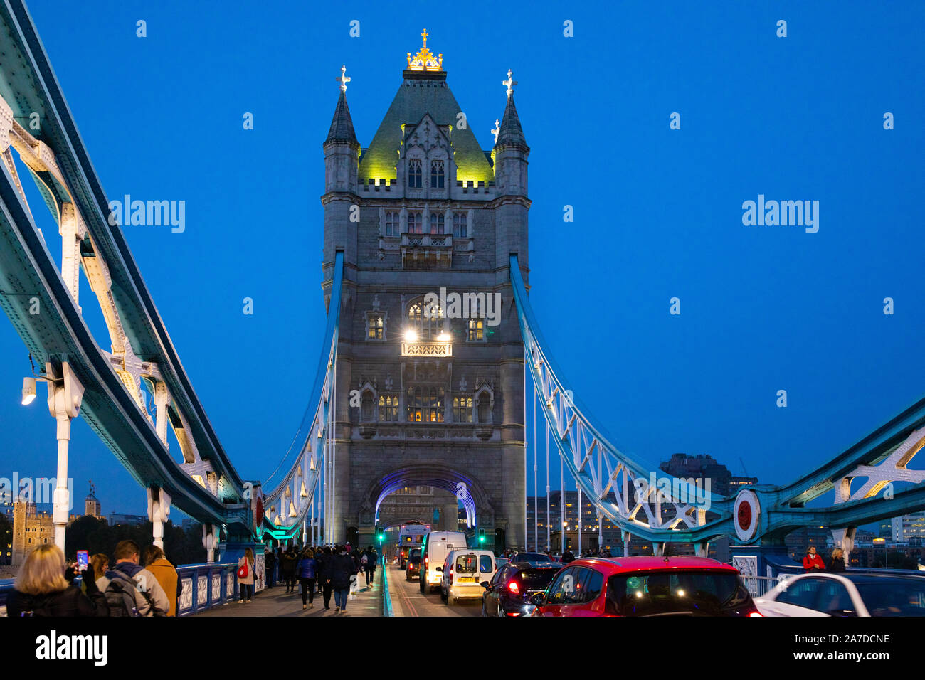 London Tower Bridge at night Banque D'Images