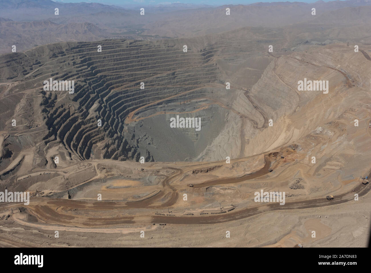 Mine de cuivre à ciel ouvert Chili Mine Candeleria désert Atacama Banque D'Images