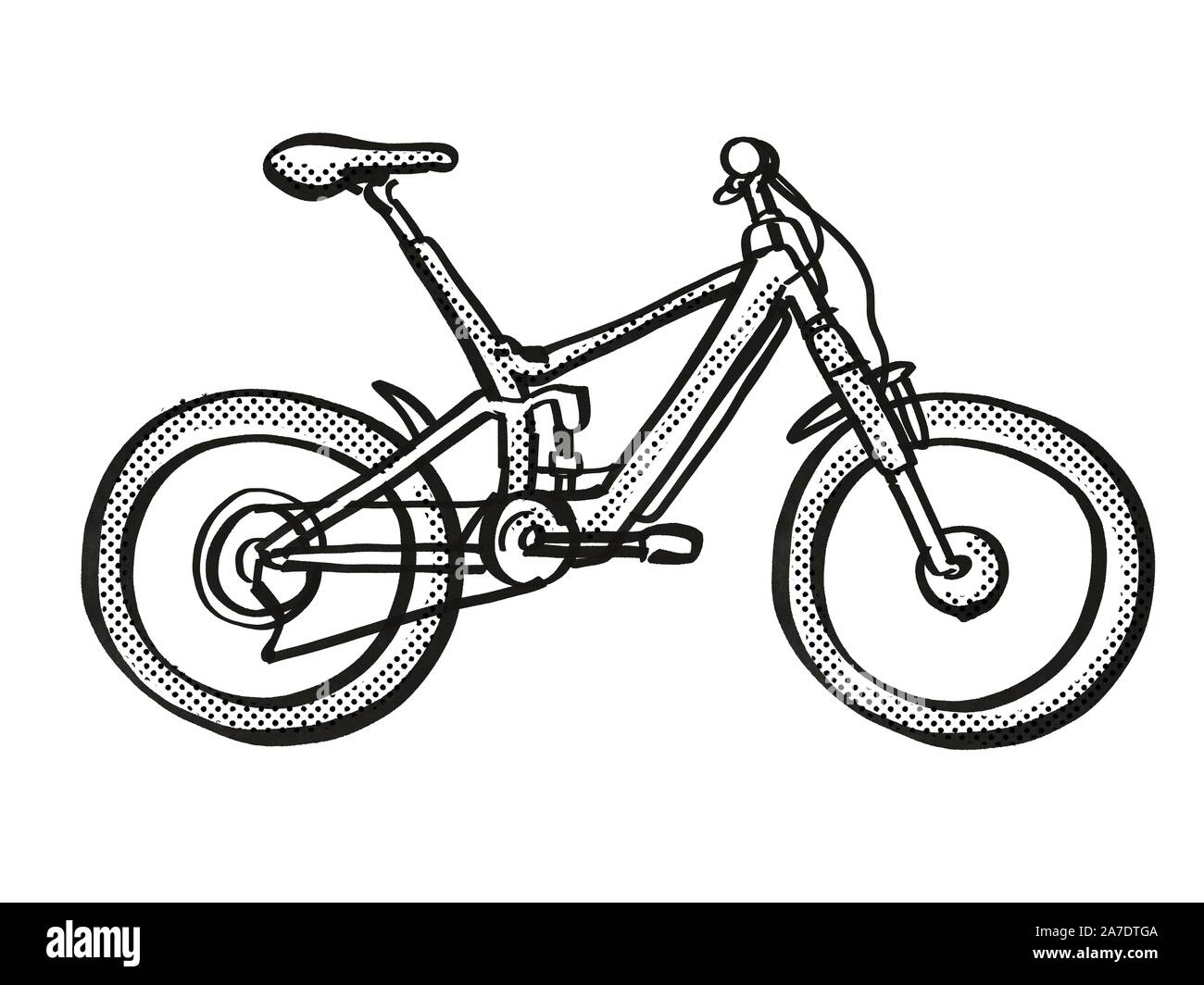 Retro cartoon style dessin d'un vélo électrique ou e-bike isolées sur fond  blanc en noir et blanc Photo Stock - Alamy