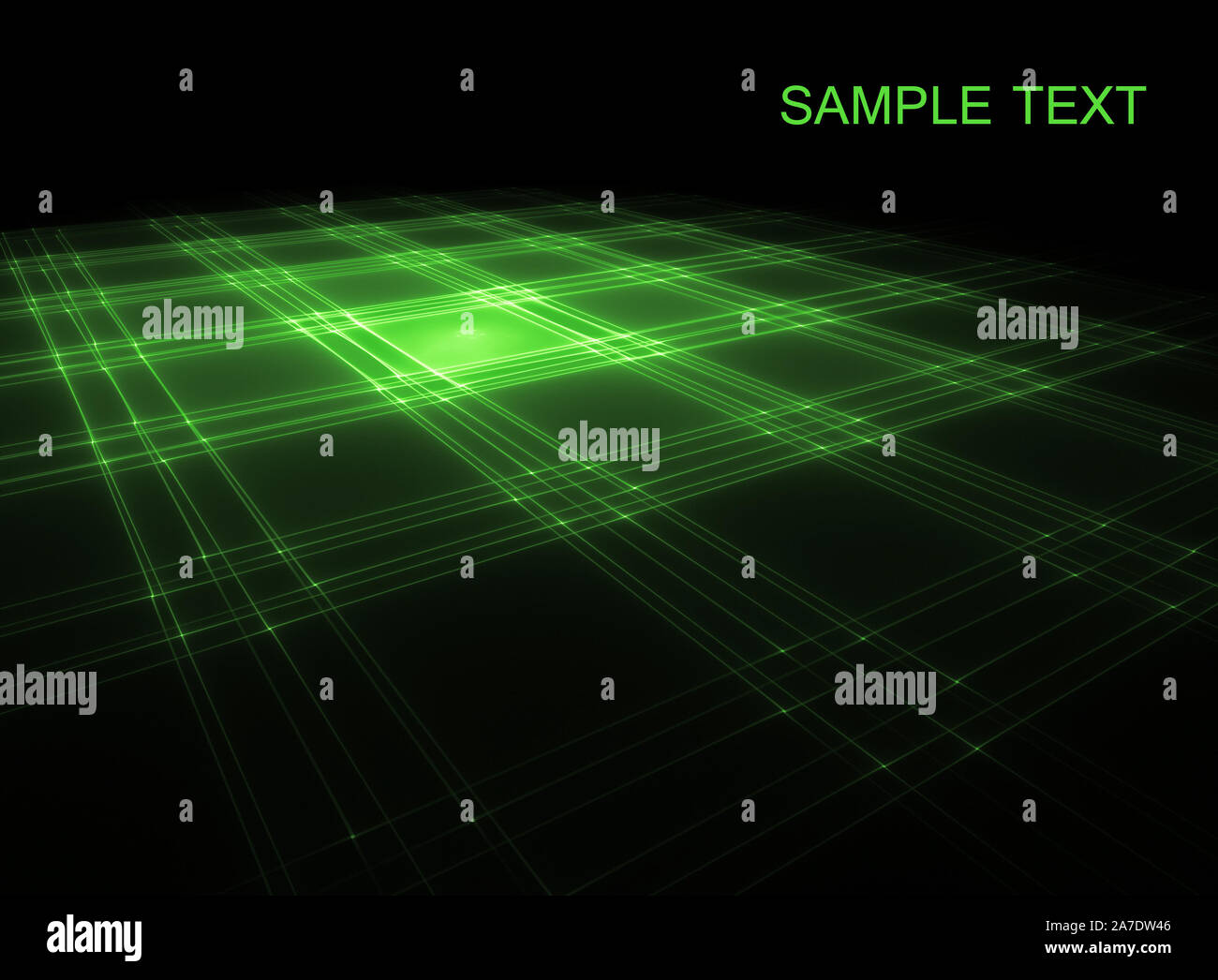Abstract glowing green sur surface noire Banque D'Images