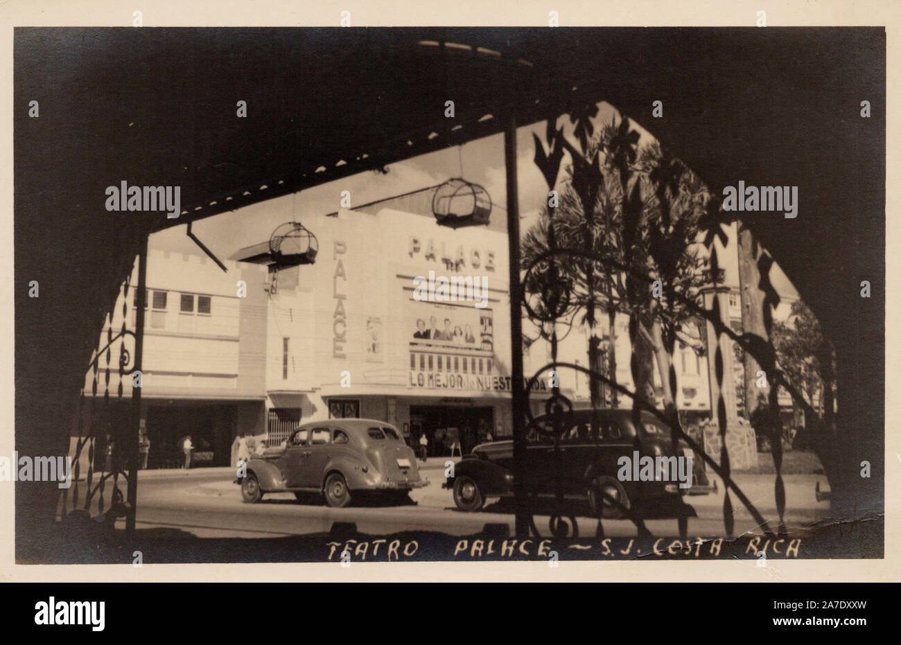 Théâtre Palace, San Jose, Costa Rica carte postale ancienne. Banque D'Images