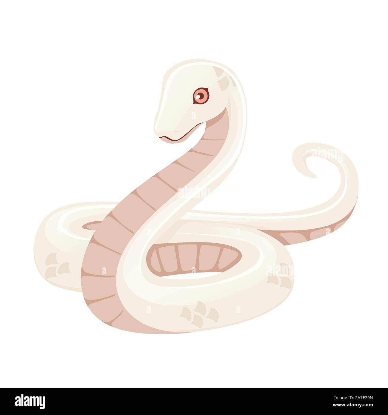 Cartoon animal serpent albinos blanc télévision design vector illustration isolé sur fond blanc. Illustration de Vecteur