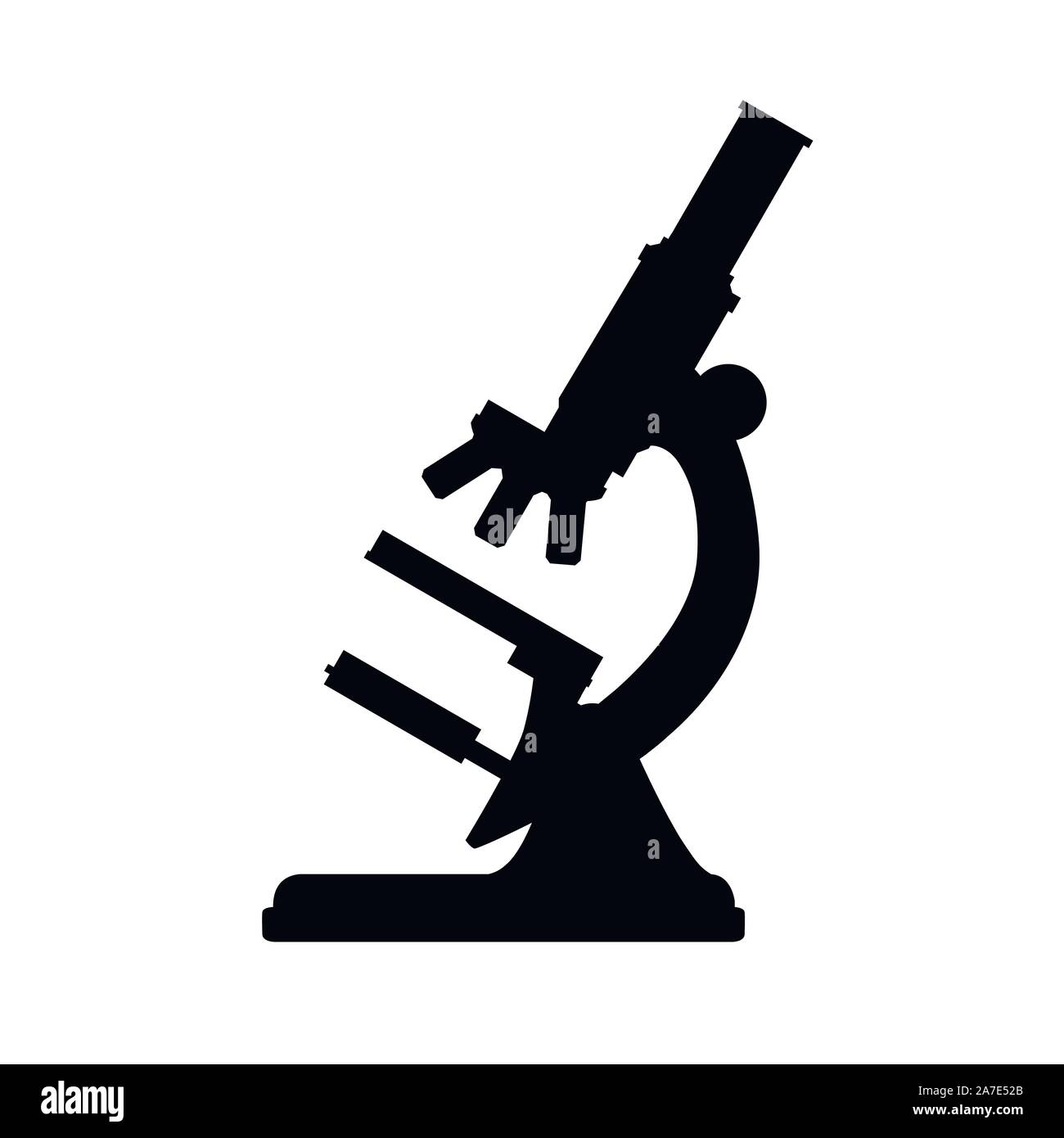 Silhouette noire cartoon microscope télévision design vector illustration sur fond blanc. Illustration de Vecteur