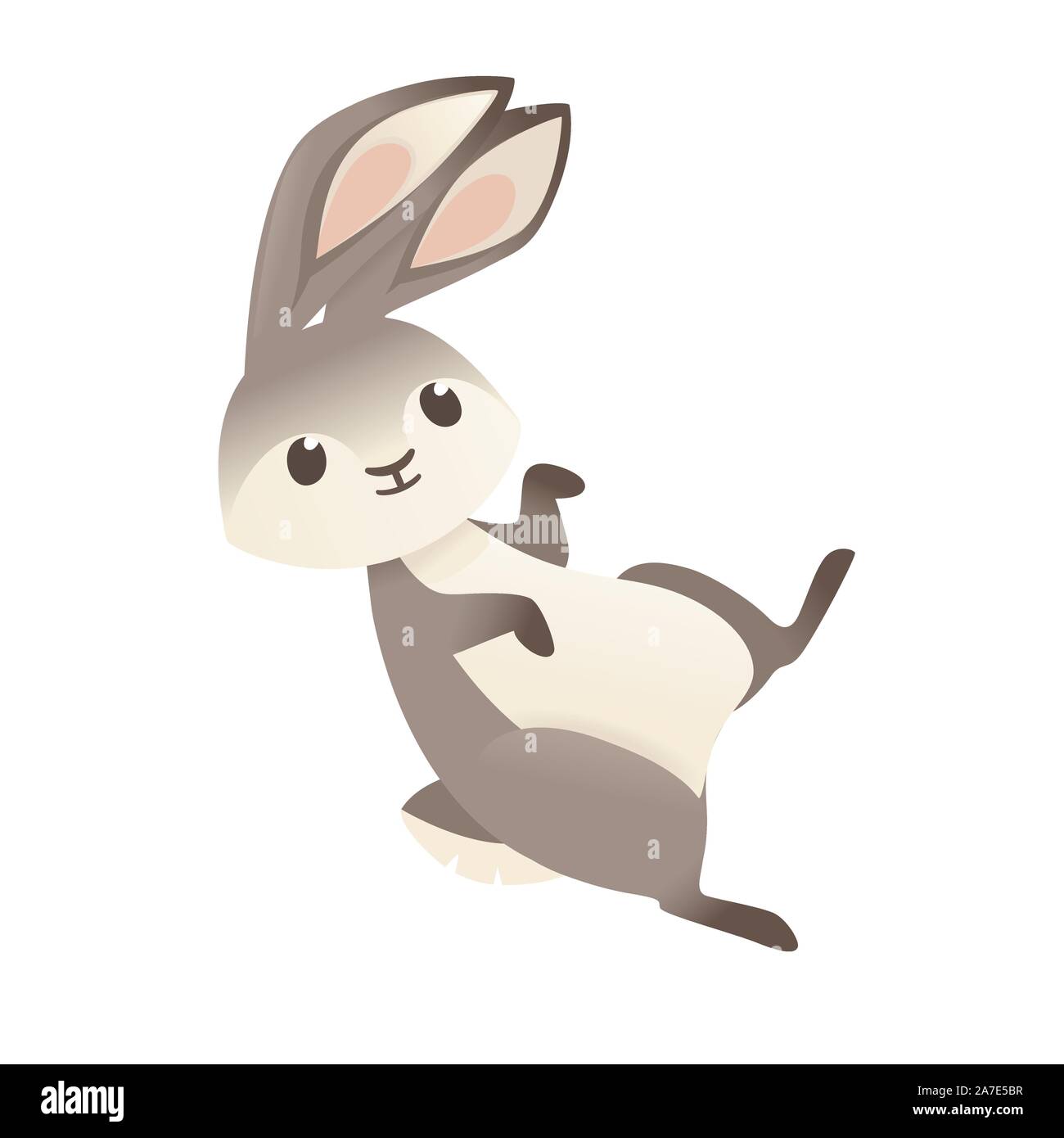 Cute cartoon animal lapin gris télévision design vector illustration isolé sur fond blanc. Illustration de Vecteur