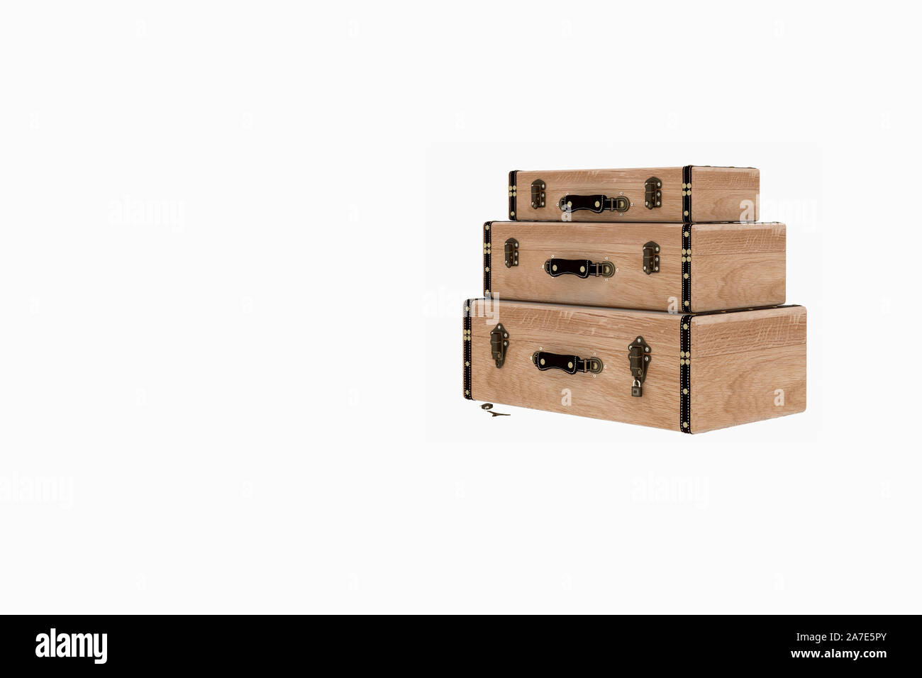 3D render of wood valises Banque D'Images