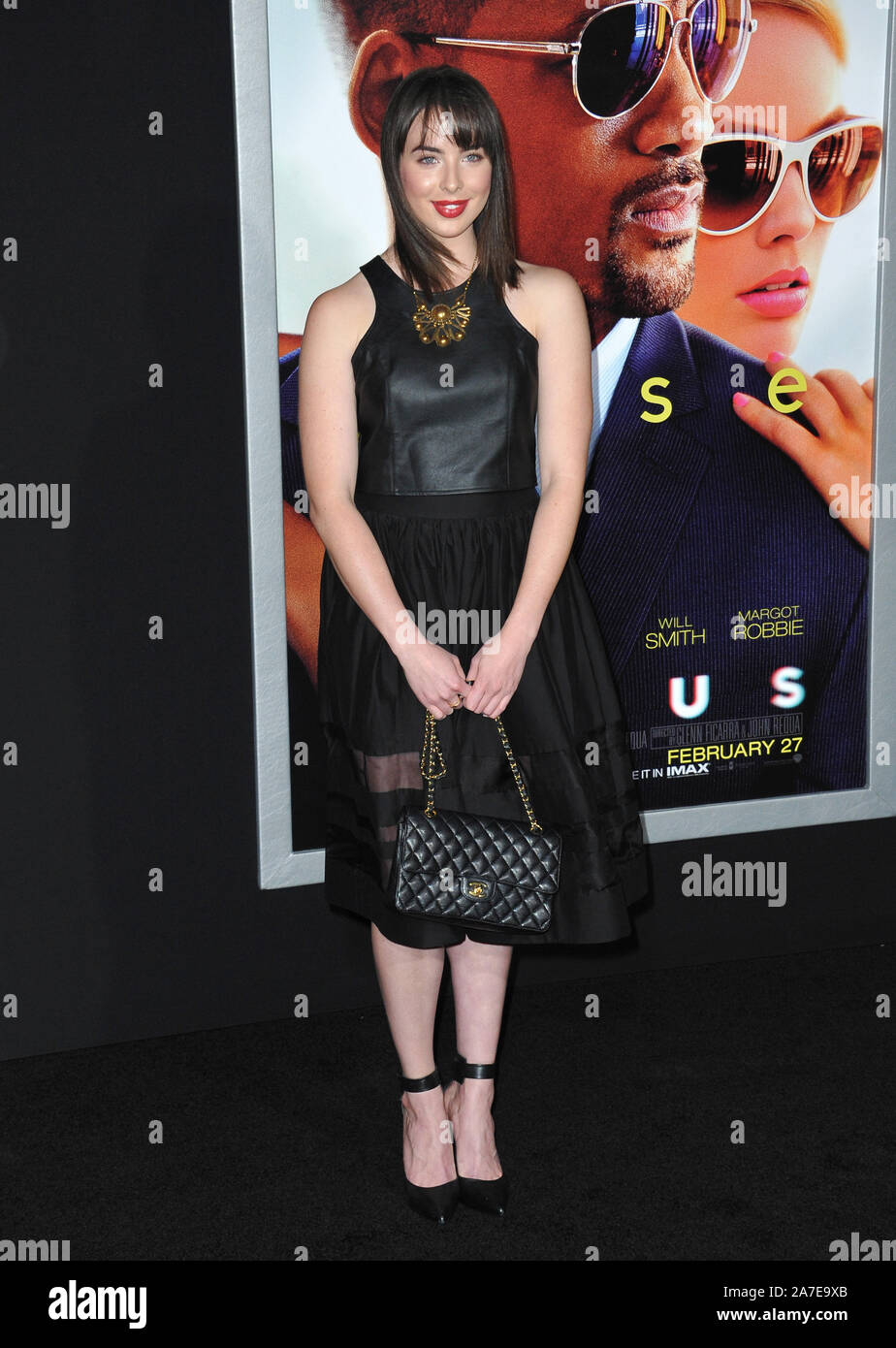 LOS ANGELES, CA - 24 février 2015 : Ashleigh Brewer au Los Angeles premiere de 'Focus' au théâtre chinois de Grauman, Hollywood. © 2015 Paul Smith / Featureflash Banque D'Images