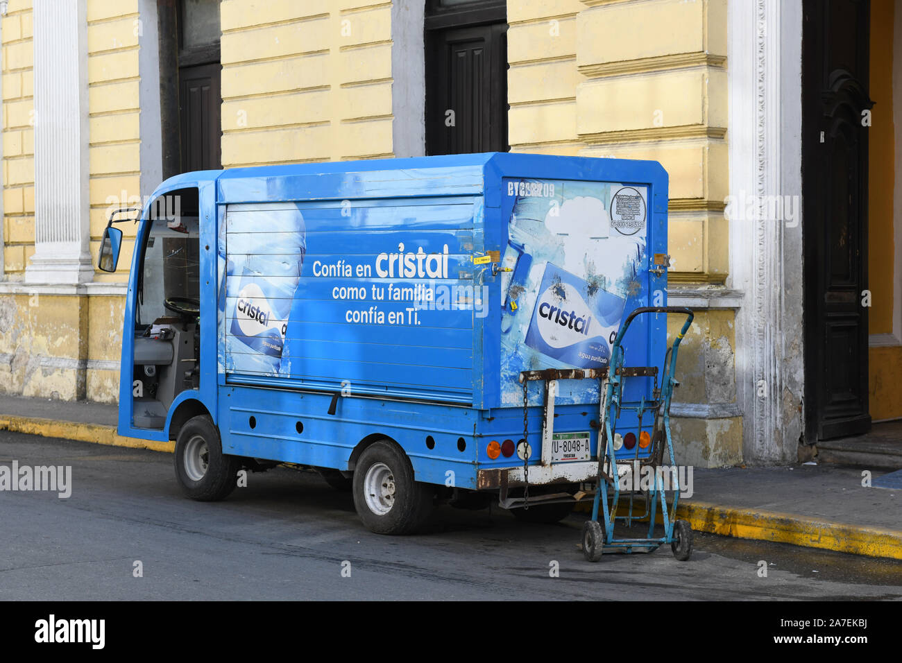 La livraison de l'eau en bouteille, Merida, Mexique Banque D'Images