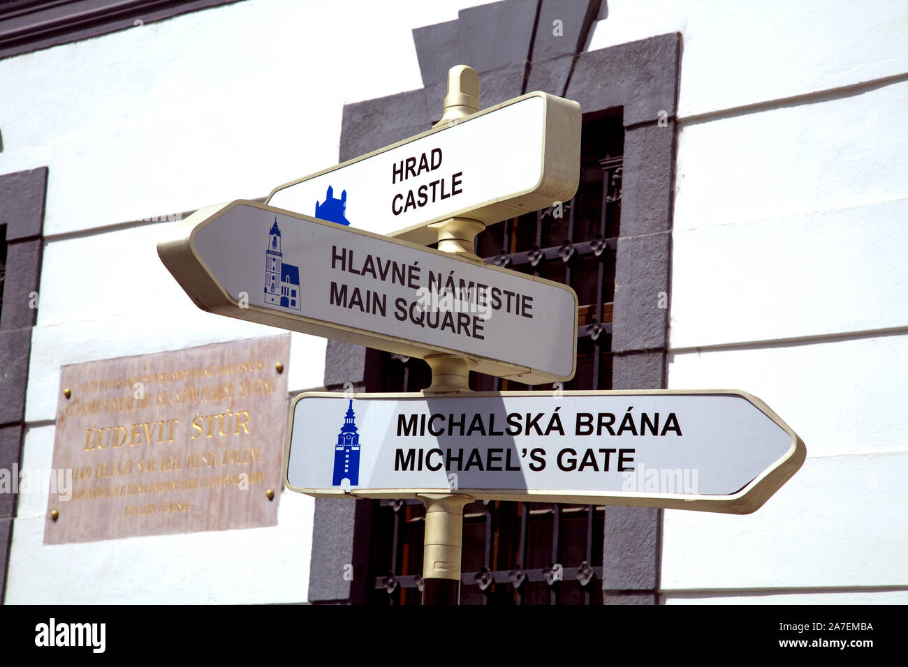 Plaque de rue à Bratislava Slovaquie Banque D'Images