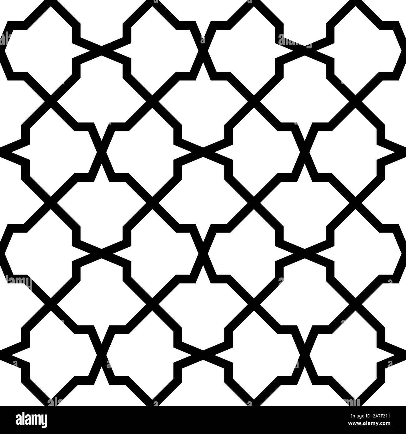 Ornement géométrique transparente fondée sur l'art arabe traditionnelle mosaïque musulmane.Les lignes en noir et blanc.Grande conception pour le tissu, du textile,DE,couvrir de papier d'emballage, Illustration de Vecteur