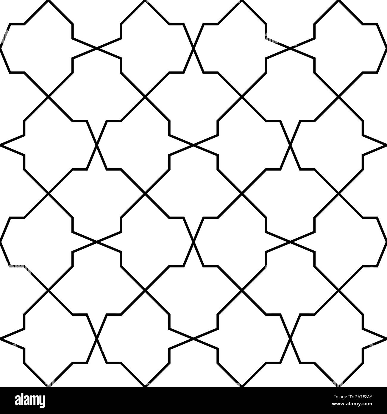 Ornement géométrique transparente fondée sur l'art arabe traditionnelle mosaïque musulmane.Les lignes en noir et blanc.Grande conception pour le tissu, du textile,DE,couvrir de papier d'emballage, Illustration de Vecteur