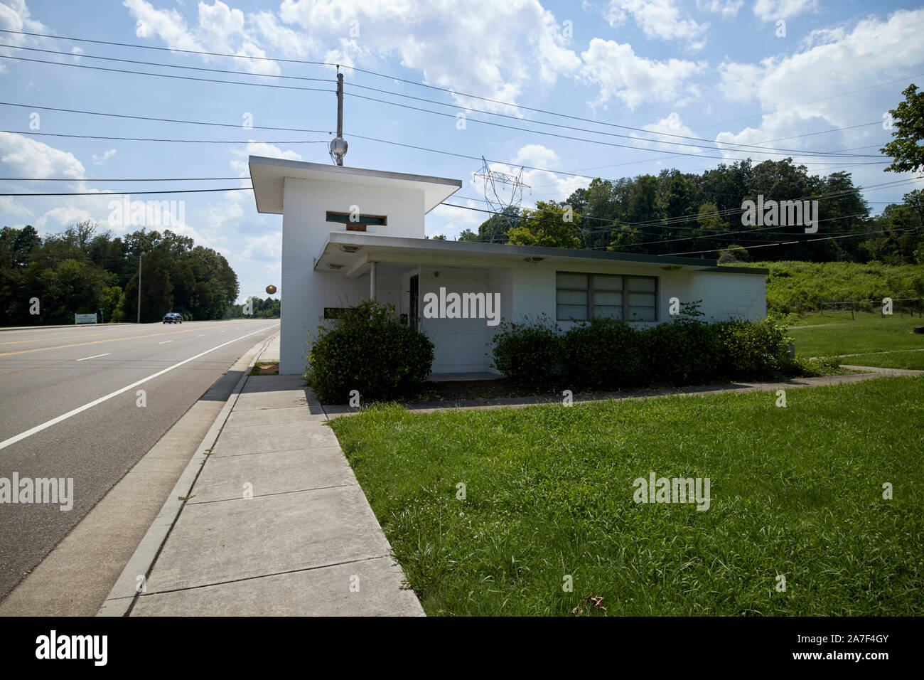 Oak Ridge turnpike contrôle station guard house sur route entrée de Oak Ridge Tennessee USA Banque D'Images