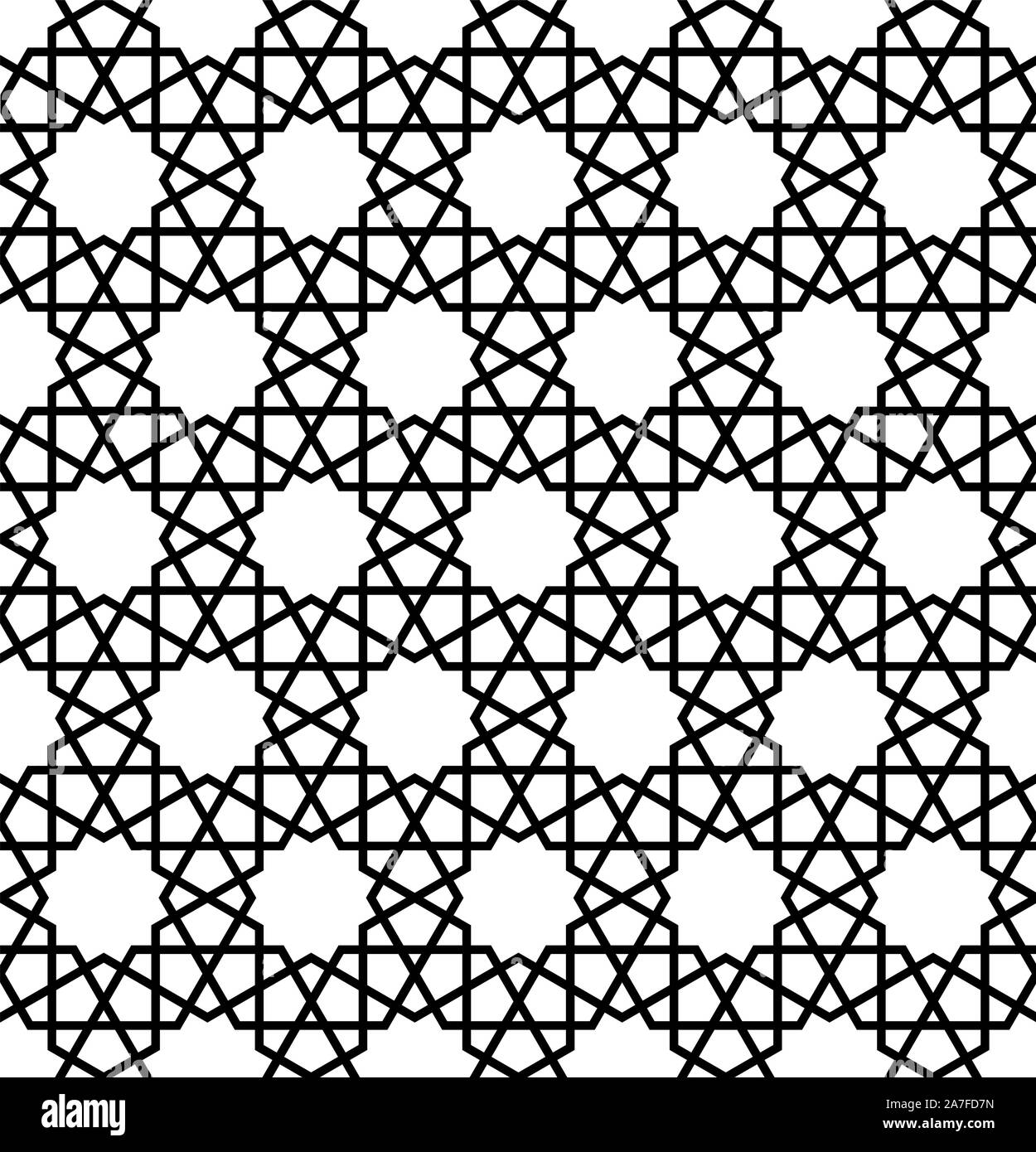 Ornement géométrique transparente fondée sur l'art arabe traditionnelle mosaïque musulmane.Les lignes en noir et blanc.Grande conception pour le tissu, du textile,DE,couvrir de papier d'emballage, Illustration de Vecteur
