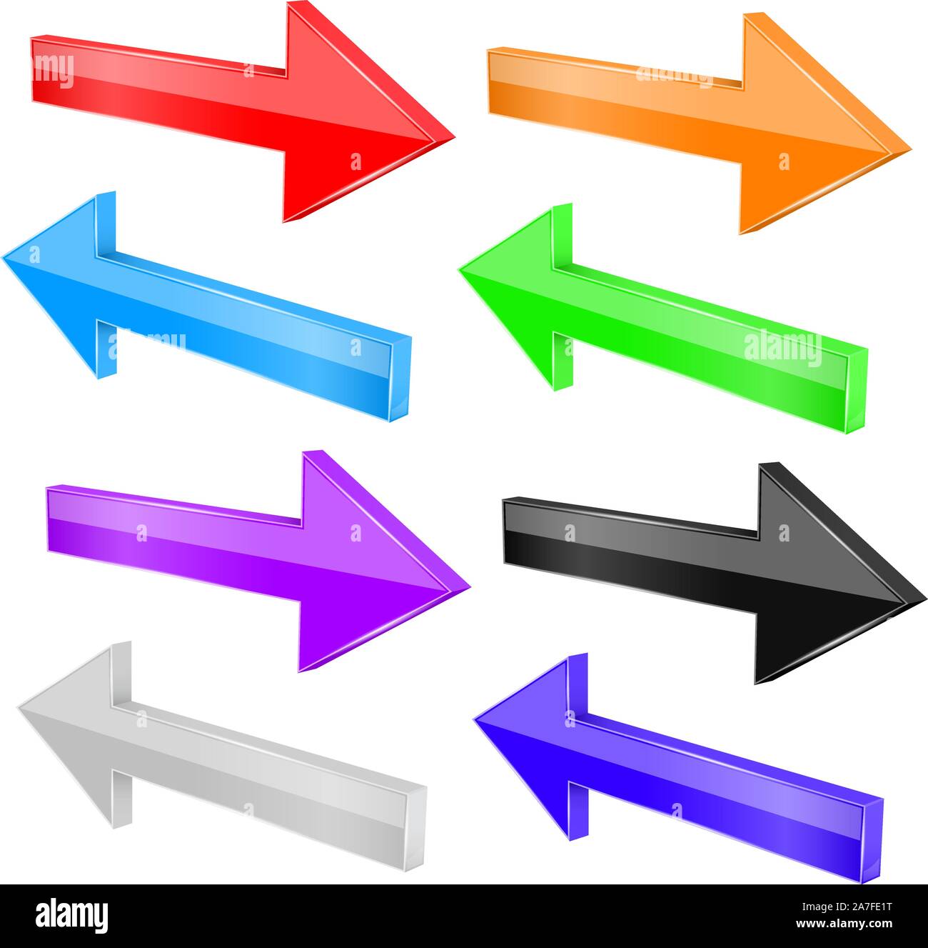 Les flèches Précédent et Suivant. Ensemble de couleur Illustration de Vecteur