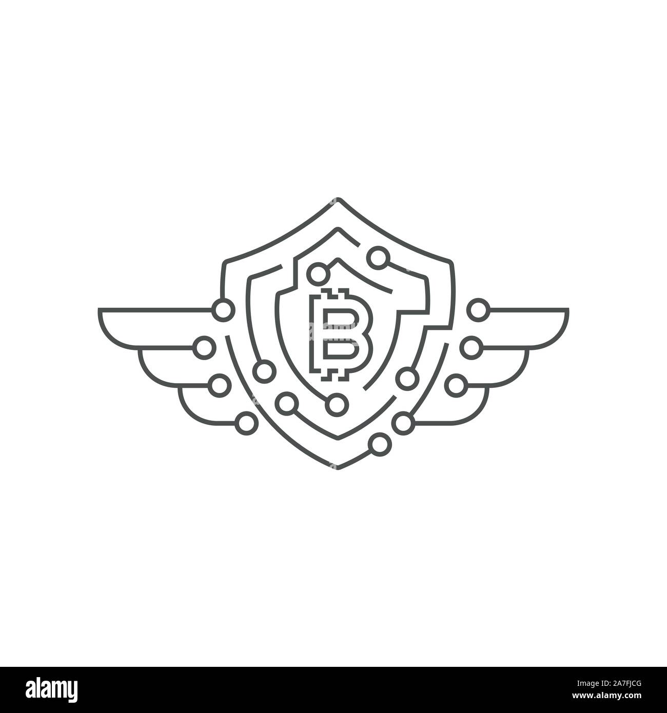 Logotype de Bitcoin. Concept de protection. Course modifiable Illustration de Vecteur