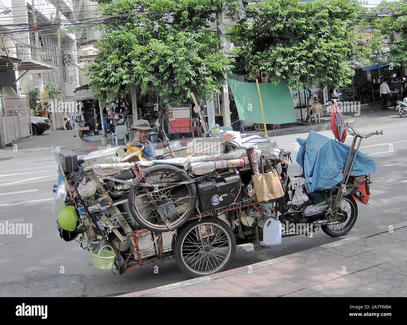 Recyclage plastique style Bangkok Thaïlande Banque D'Images