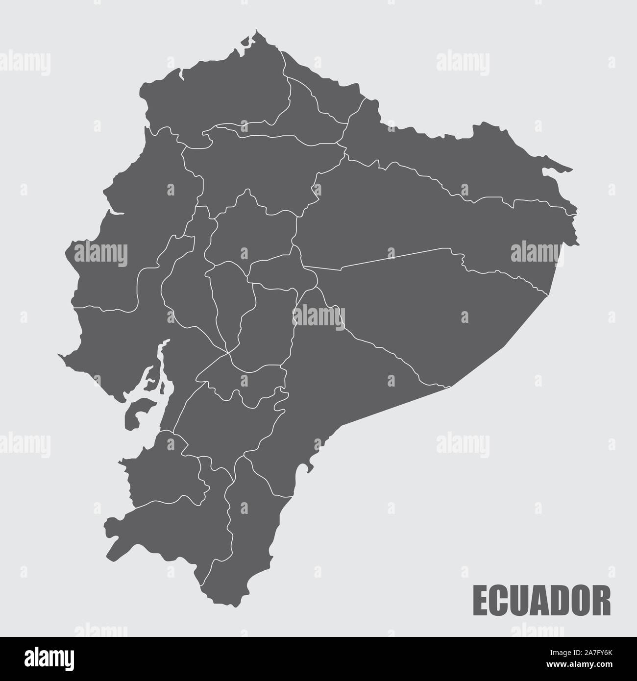 Carte des régions de l'équateur Illustration de Vecteur