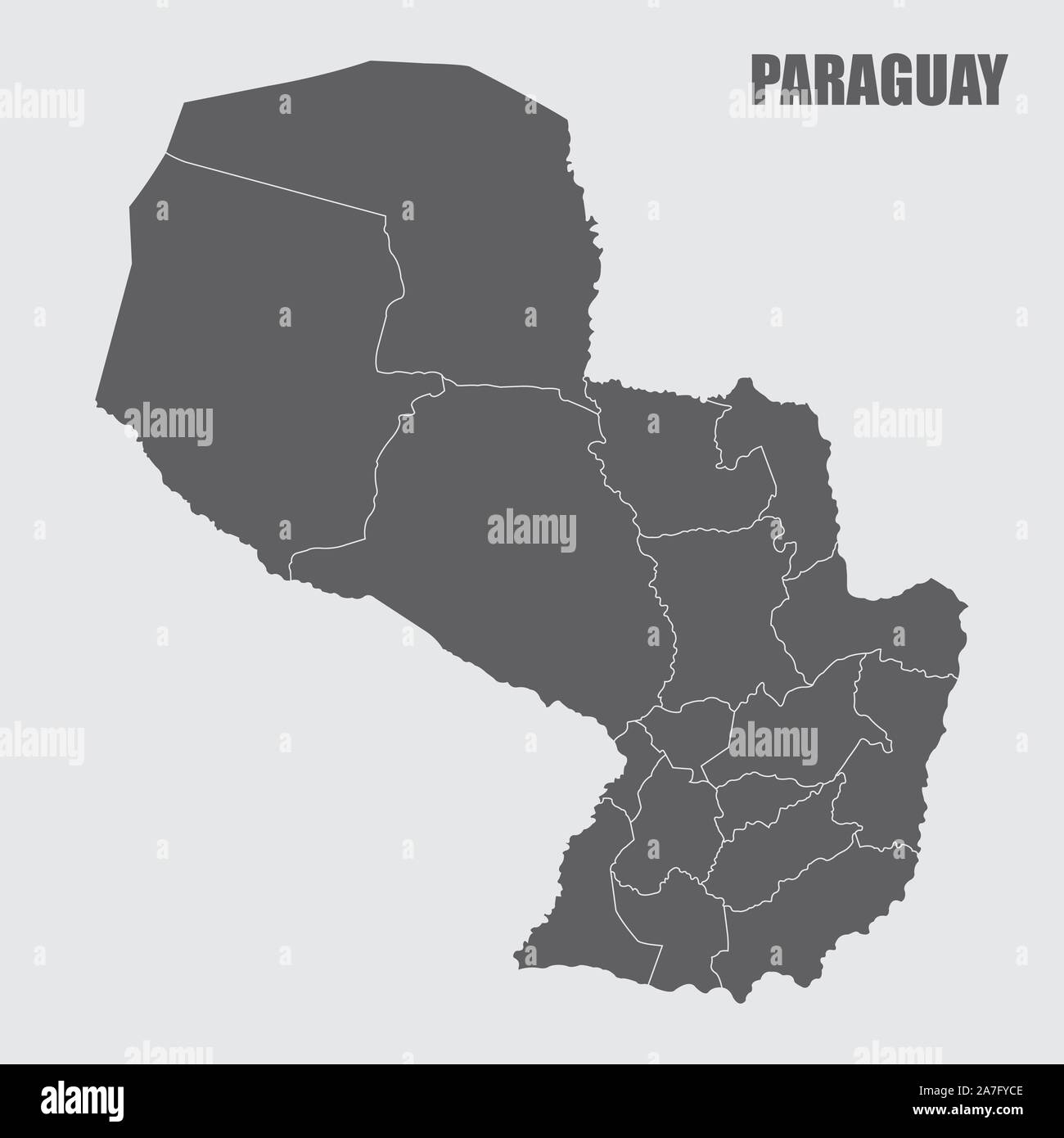 Carte des régions du Paraguay Illustration de Vecteur