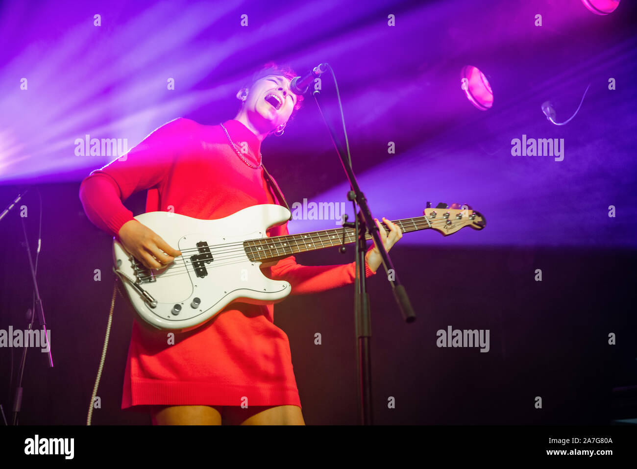 Manchester, UK. 01 novembre 2019. Honeyblood effectuer à la Manchester Academy 3 sur leur tournée britannique en pleine vue, Manchester 2019-11-01 Banque D'Images