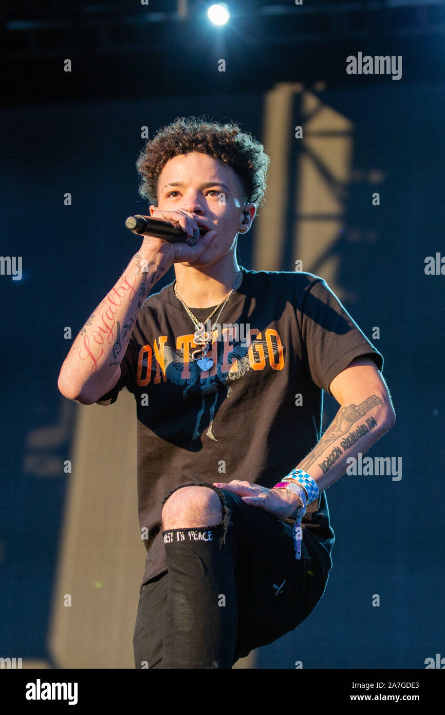 1 novembre, 2019, Las Vegas, Nevada, États-Unis : le rappeur LIL MOSEY  (LATHAN MOÏSE ECHOLS) pendant la journée N Vegas Festival de musique au  Festival de Las Vegas à Las Vegas, Nevada (